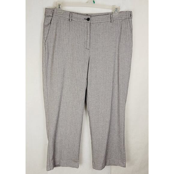 L.L.Bean Pants - L.L. Bean grey herringbone trousers Size 18 Petite Preppy Career Office Classic
